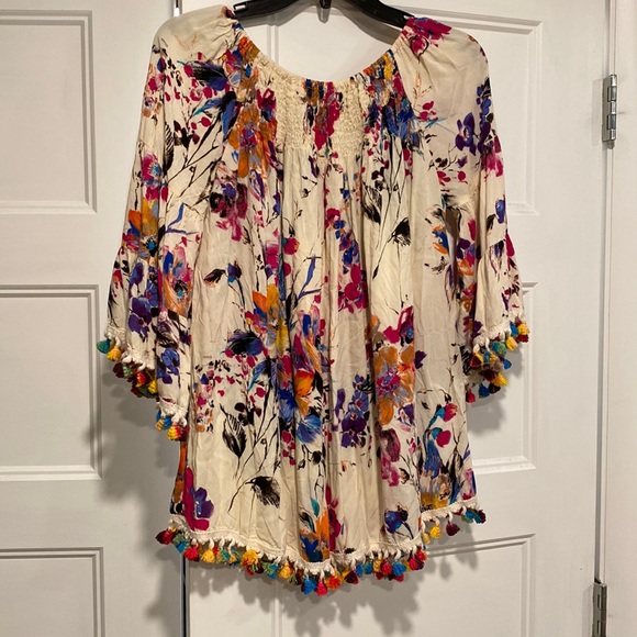 Multicolor tunic with fringe detail - Picture 1 of 5